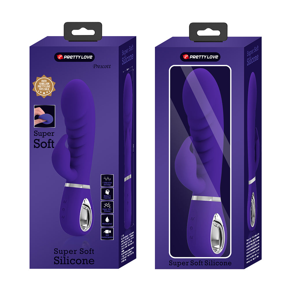 Prescott Vibrador Dual Recargable Silicona Super Soft - Morado
