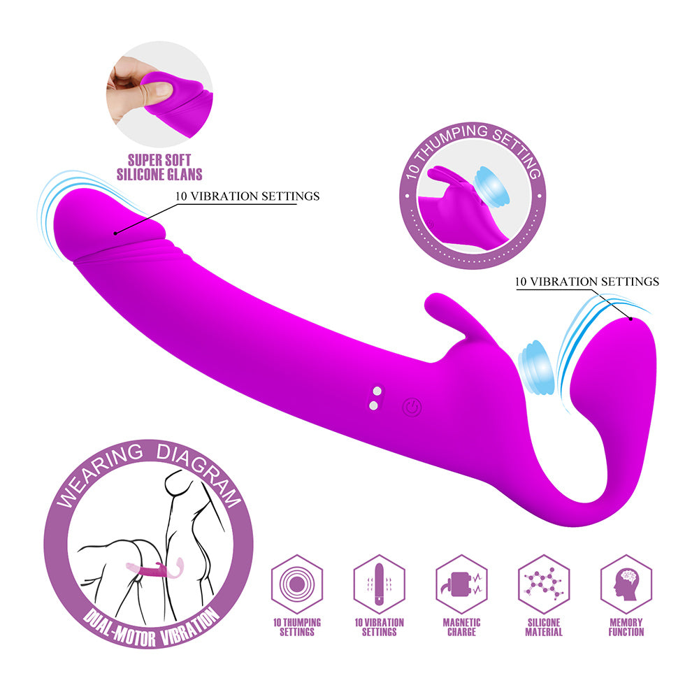 Zanini Vibrador Doble Strapless Recargable