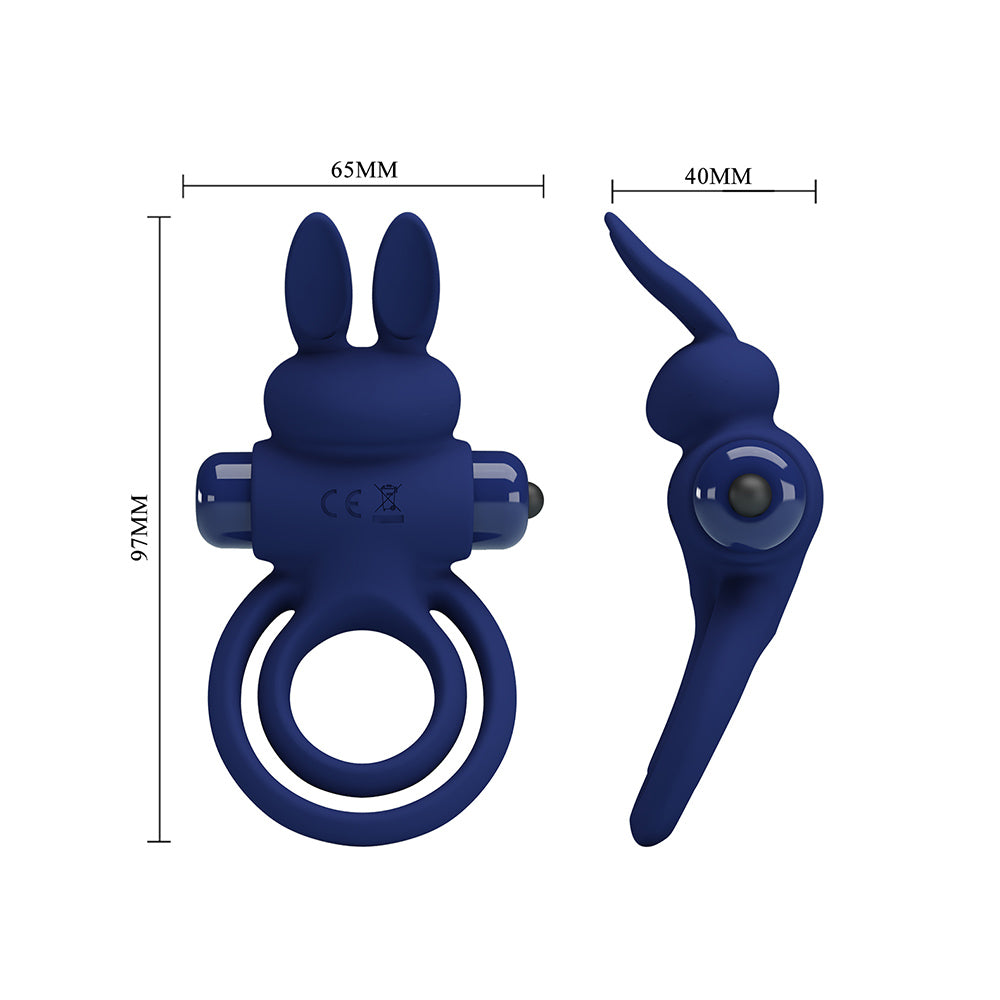 Darey Anillo Conejito Vibrador Doble - Azul