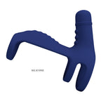 Elish Anillo Vibrador Triple con Funda - Azul