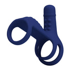 Elish Anillo Vibrador Triple con Funda - Azul