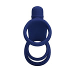 Elish Anillo Vibrador Triple con Funda - Azul