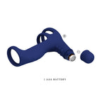 Elish Anillo Vibrador Triple con Funda - Azul