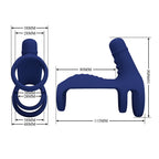 Elish Anillo Vibrador Triple con Funda - Azul