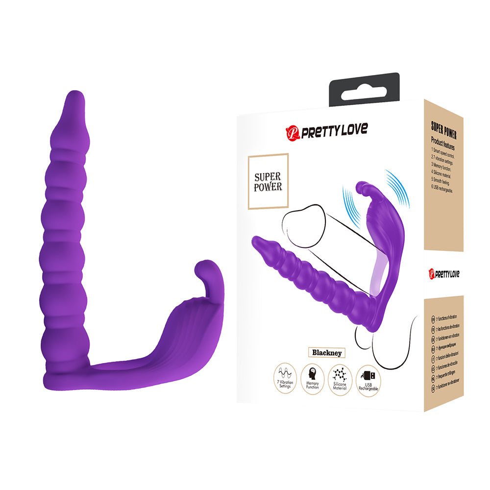 Blackney Anillo Vibrador para Doble Penetración - Morado
