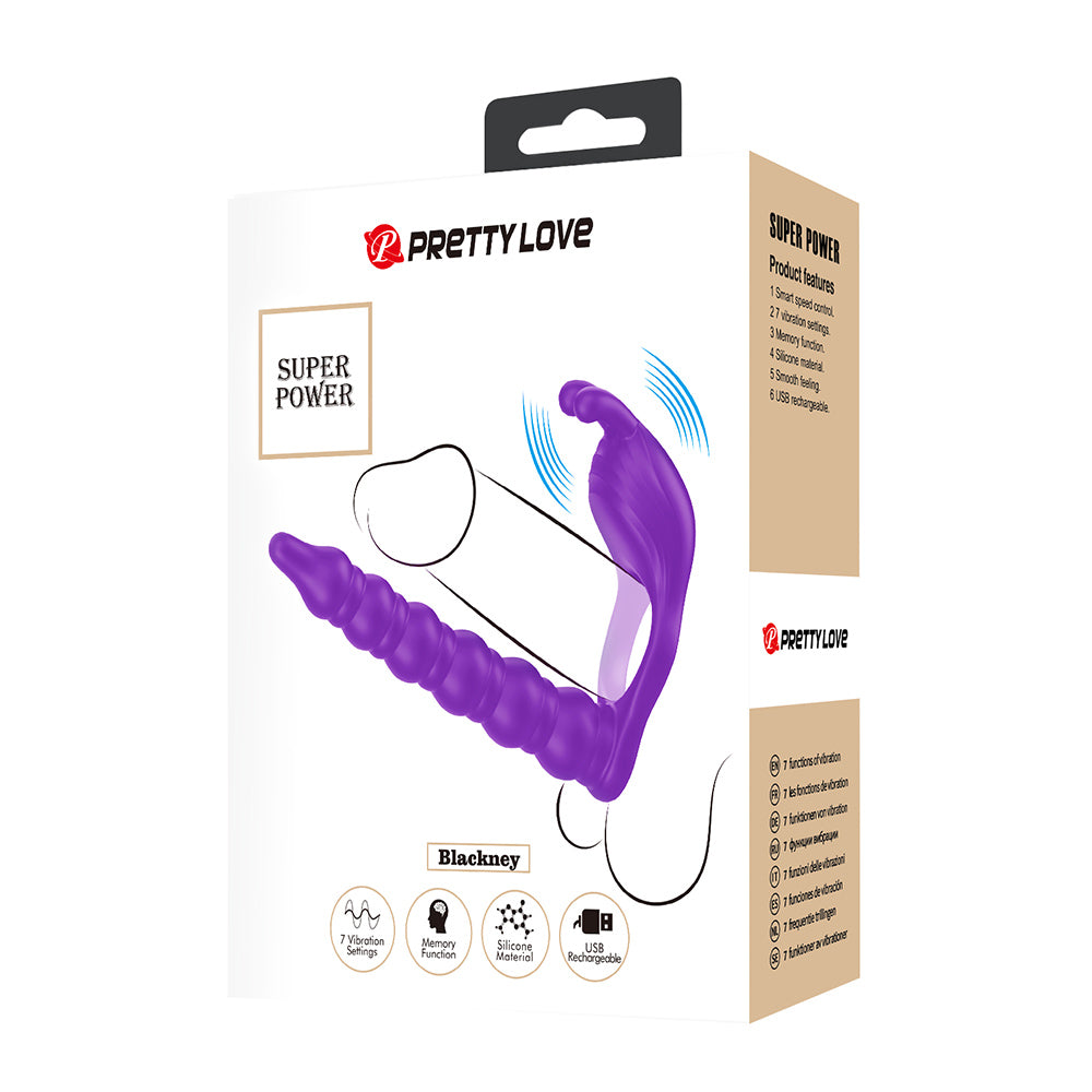 Blackney Anillo Vibrador para Doble Penetración - Morado