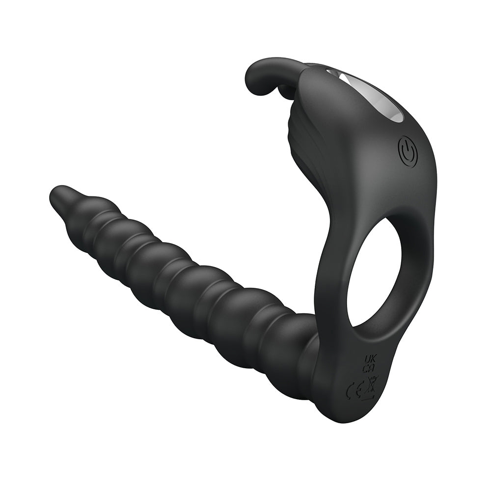 Blackney Anillo Vibrador para Doble Penetración - Negro Imagen secundaria del producto