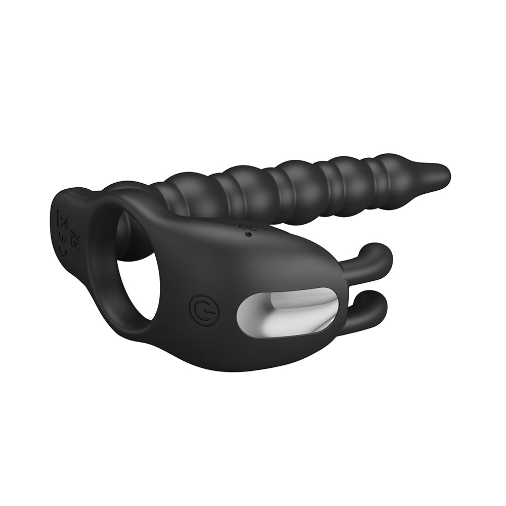 Blackney Anillo Vibrador para Doble Penetración - Negro