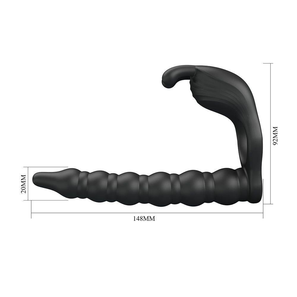 Blackney Anillo Vibrador para Doble Penetración - Negro