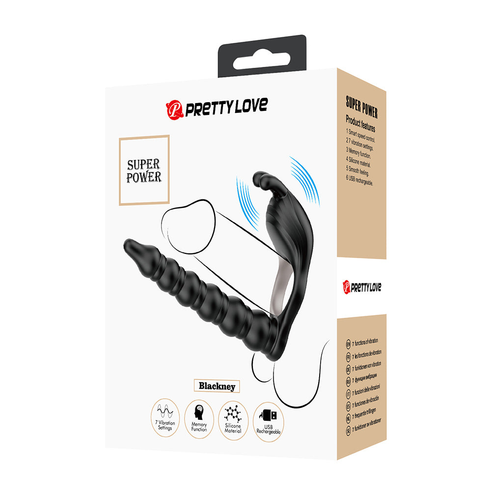 Blackney Anillo Vibrador para Doble Penetración - Negro