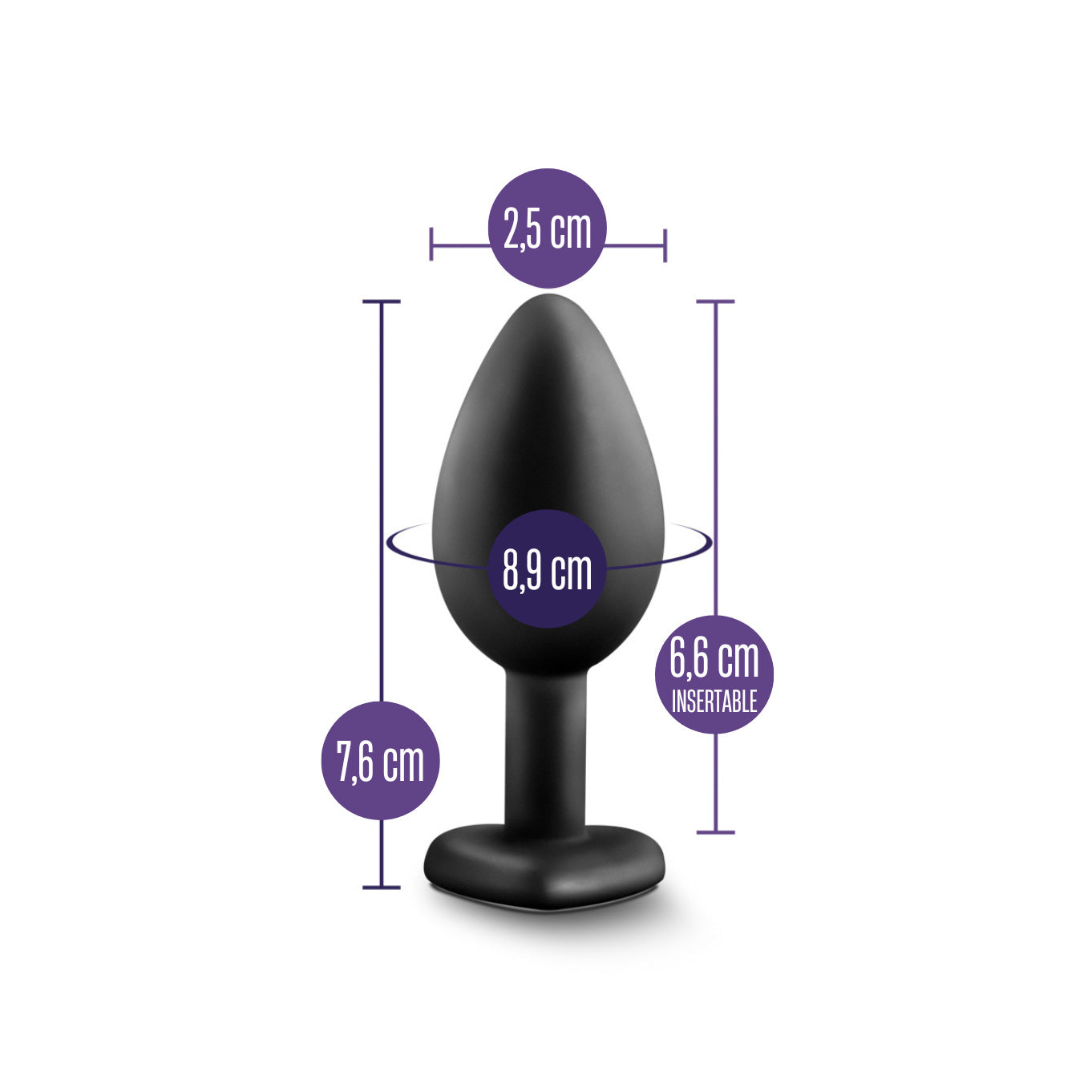 Bling Plug Anal con Joya Plateada - Pequeño