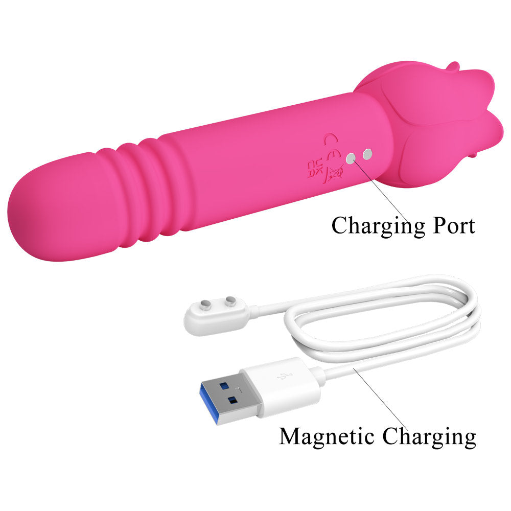 Chaley Vibrador Doble con Empuje y Lengua
