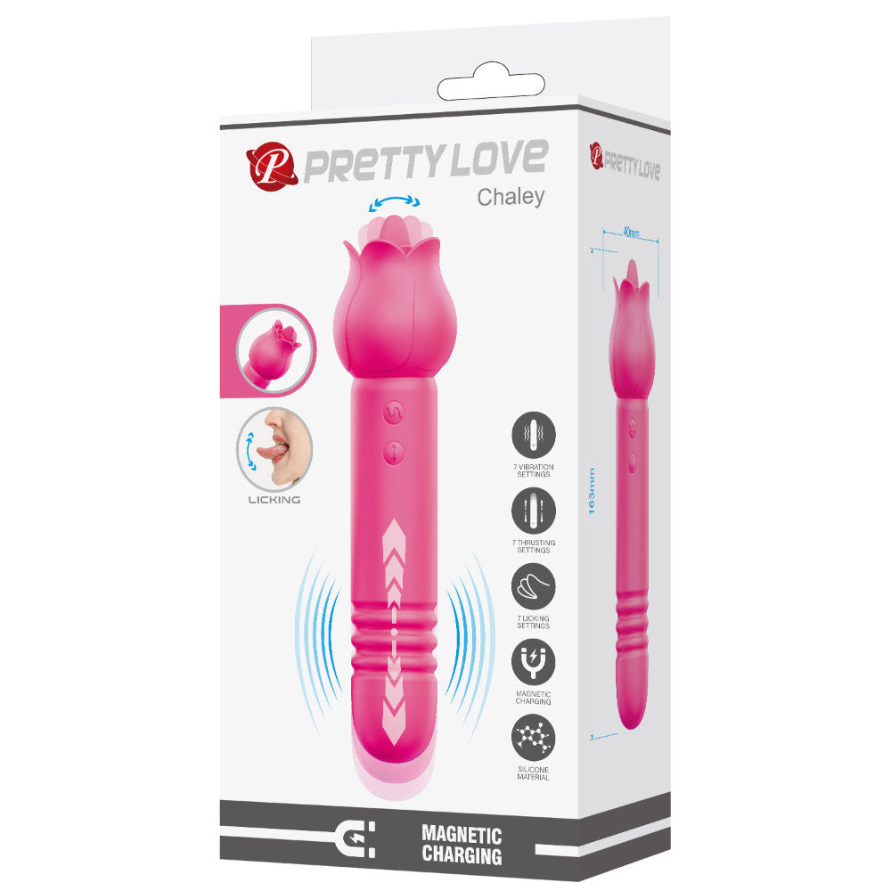 Chaley Vibrador Doble con Empuje y Lengua