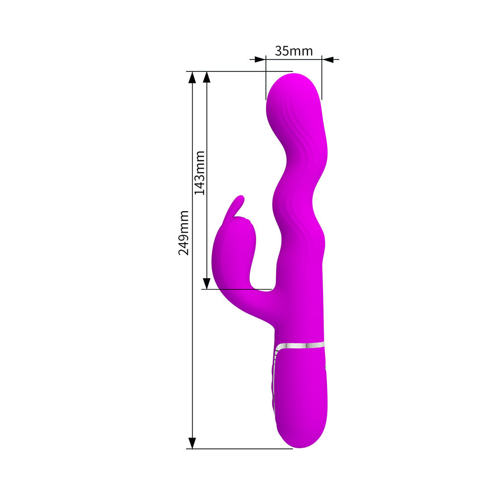 Laursen Vibrador Dual con Movimiento - Fucsia