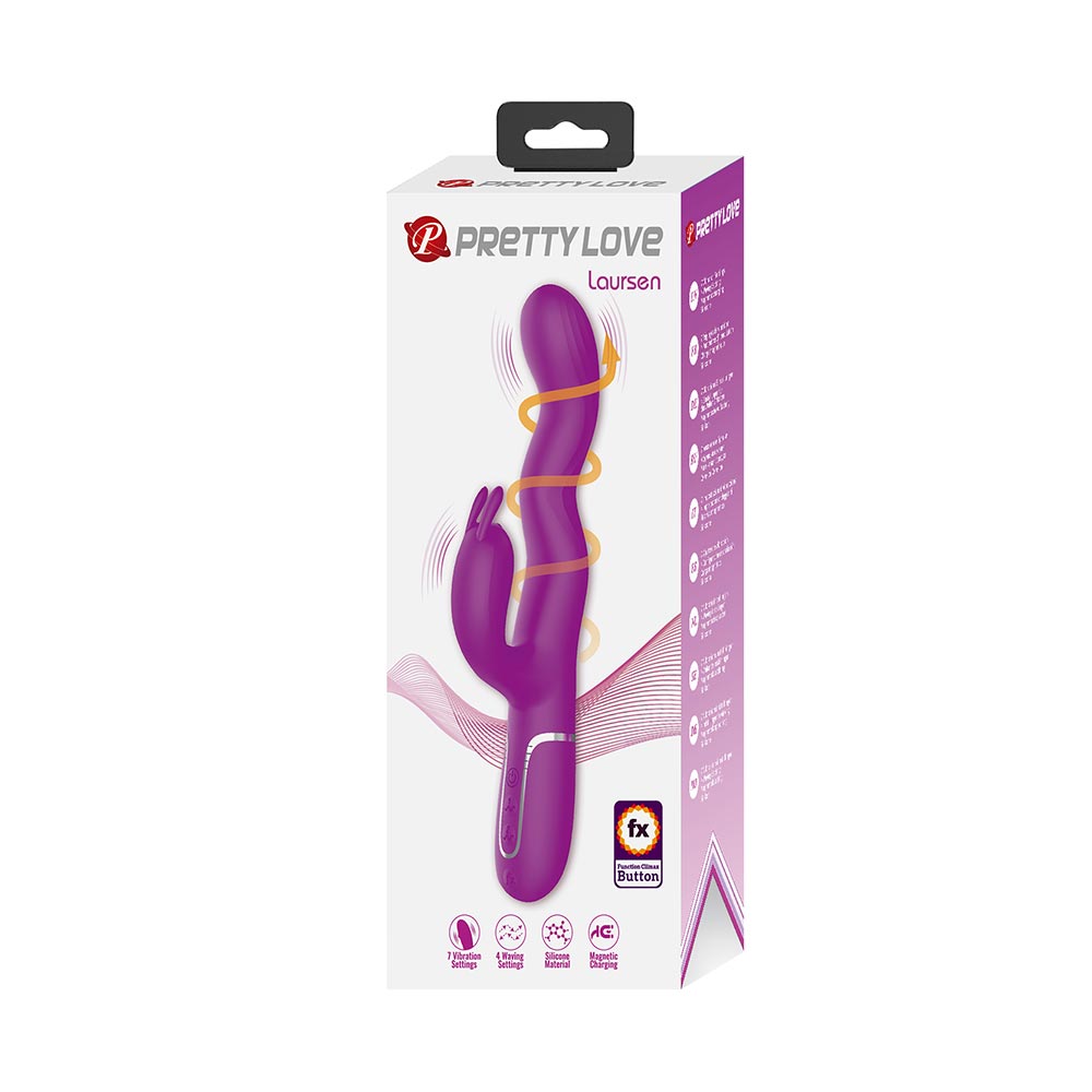 Laursen Vibrador Dual con Movimiento - Fucsia
