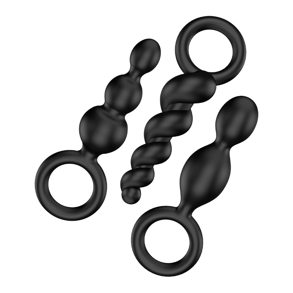 Booty Call Set 3 Plugs Anales Satisfyer - Negro