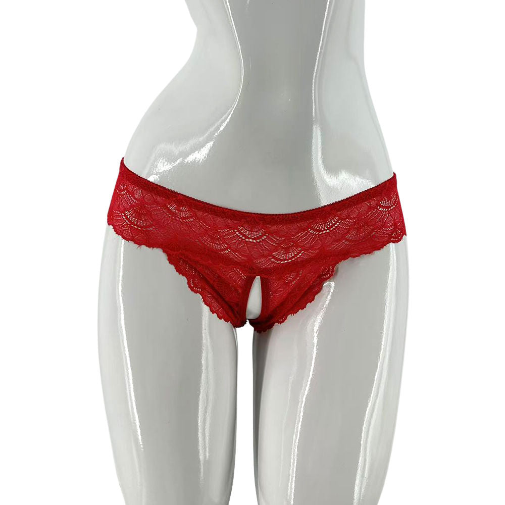 Elisa Pantaleta Abierta de Encaje Rojo Imagen principal del producto