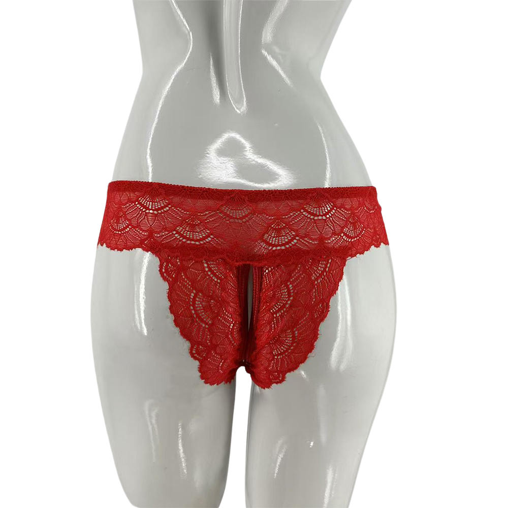 Elisa Pantaleta Abierta de Encaje Rojo Imagen secundaria del producto