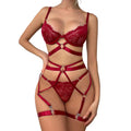 Agustina Conjunto de Encaje Rojo