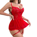 Dominga Babydoll de Encaje Rojo