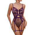 Julieta Body de Encaje Morado