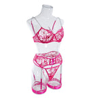 Delfina Conjunto de Encaje Rosado
