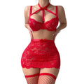Matilde Conjunto de Encaje Rojo