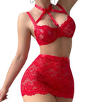 Matilde Conjunto de Encaje Rojo