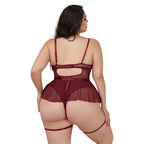 Anette Body de Encaje Burdeo XL