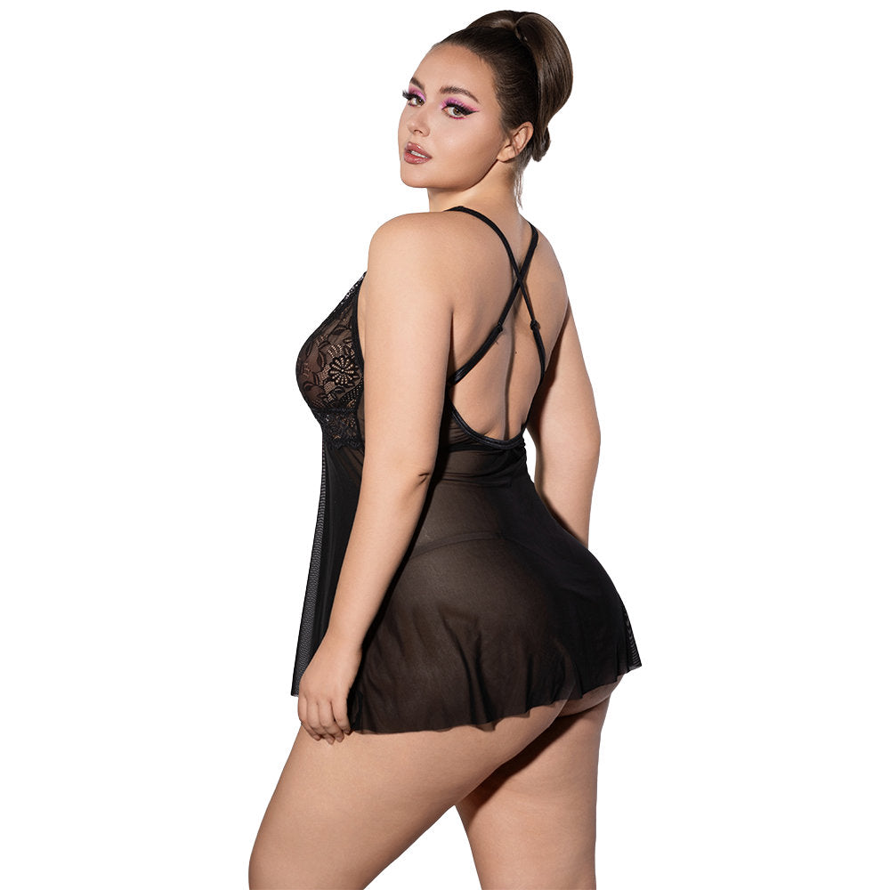 Tatiana Babydoll Encaje Negro XL