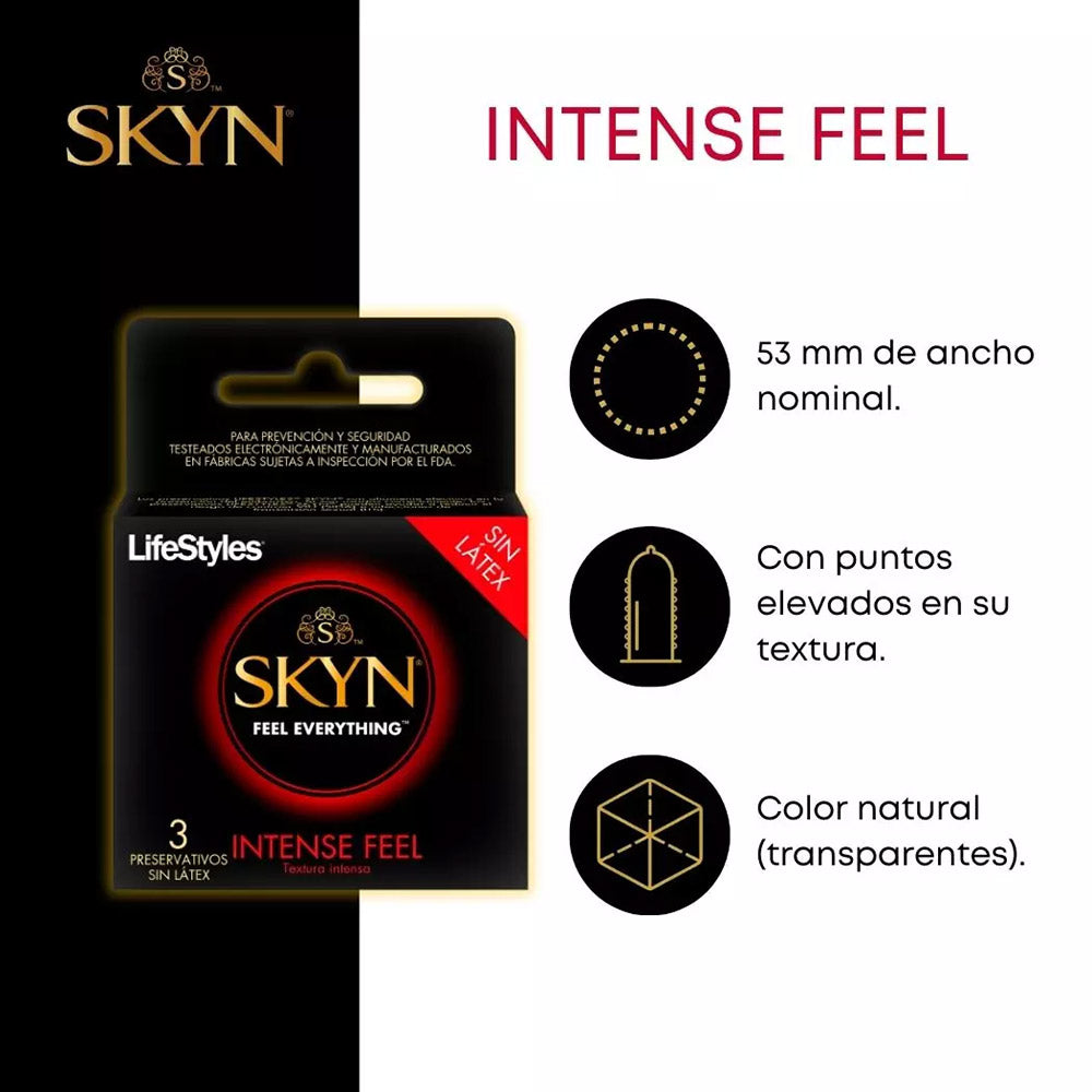 LifeStyles Skyn Condones sin latex - Intense Feel 3 un Imagen secundaria del producto