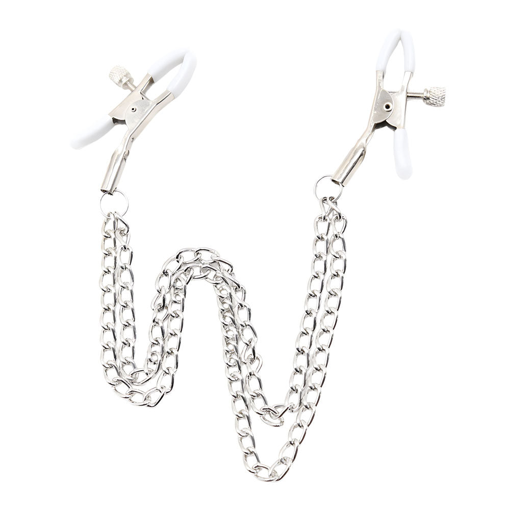Pinzas Para Pezones Doble Cadena SENS Blanco
