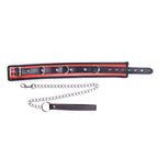 Collar Acolchado con Cadena SENS Negro y Rojo
