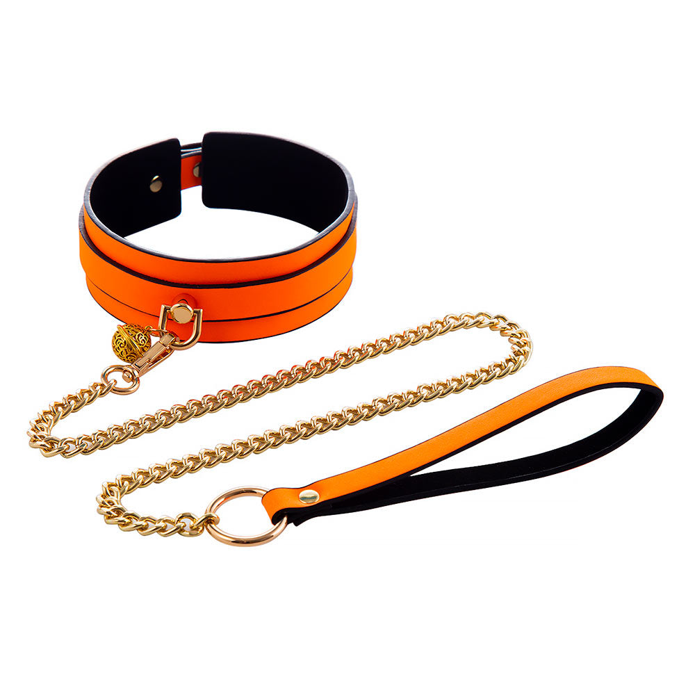 Collar Fluorescente con Cadena SENS Naranja Neón