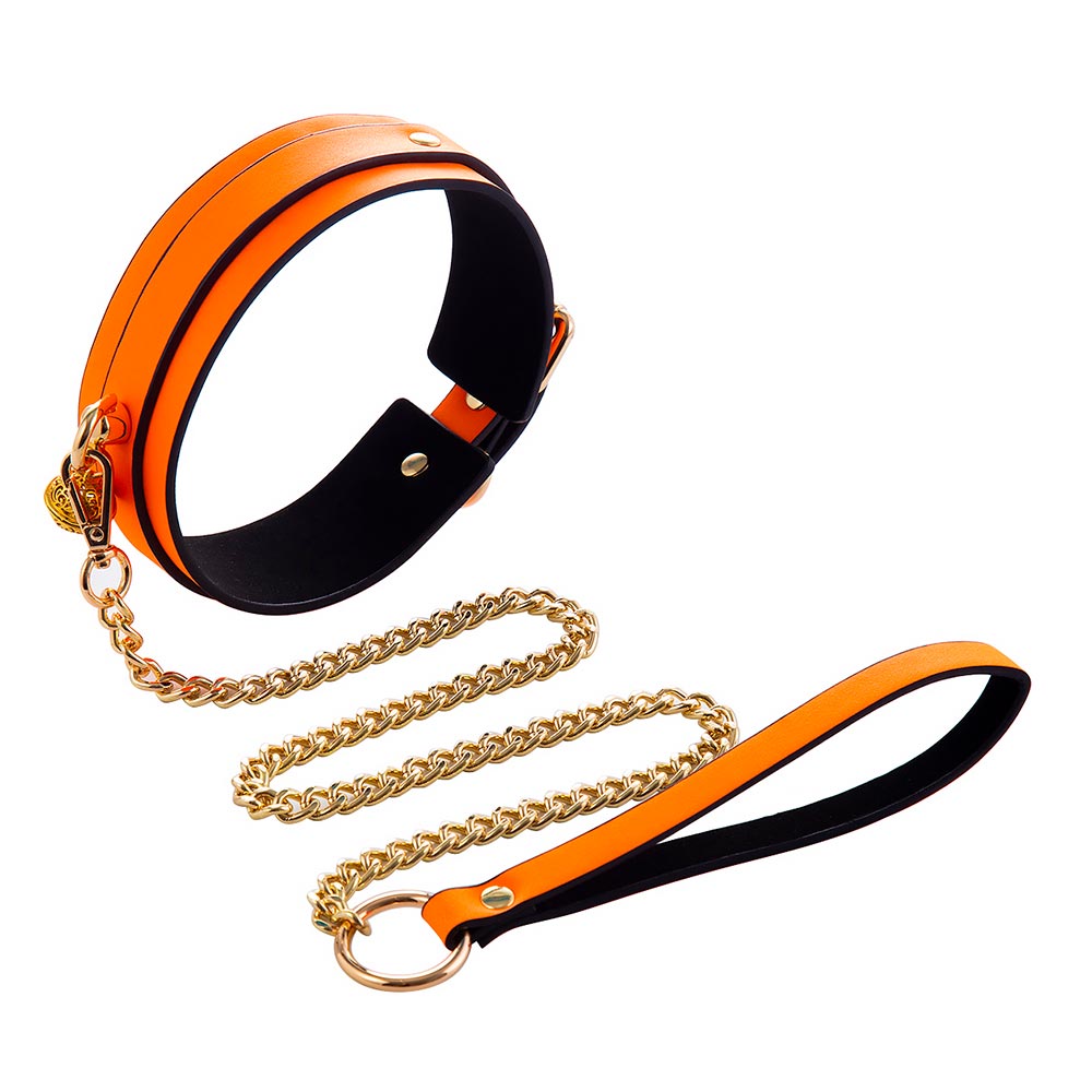 Collar Fluorescente con Cadena SENS Naranja Neón
