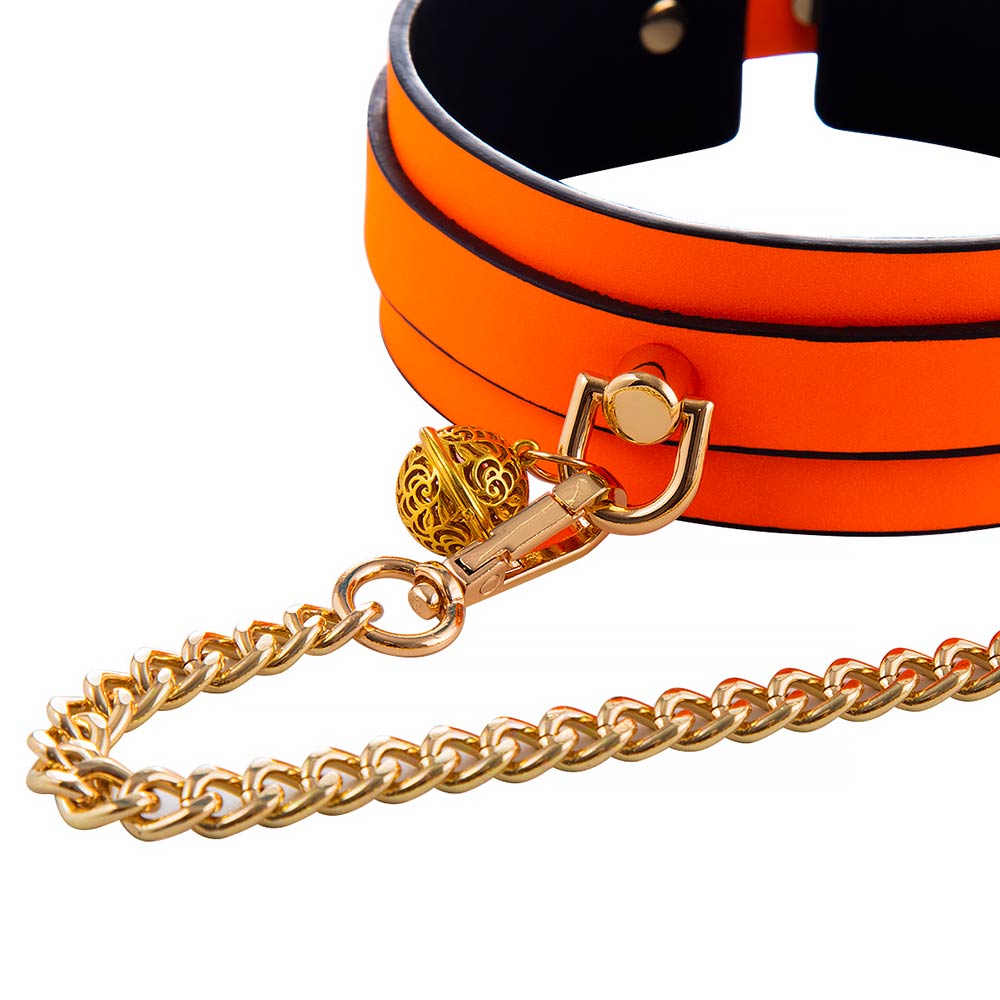 Collar Fluorescente con Cadena SENS Naranja Neón