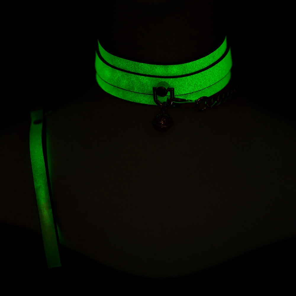 Collar Fluorescente con Cadena SENS Verde Neón Imagen secundaria del producto