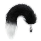 Cola de Zorro con Plug de Metal - Negro 41 cm