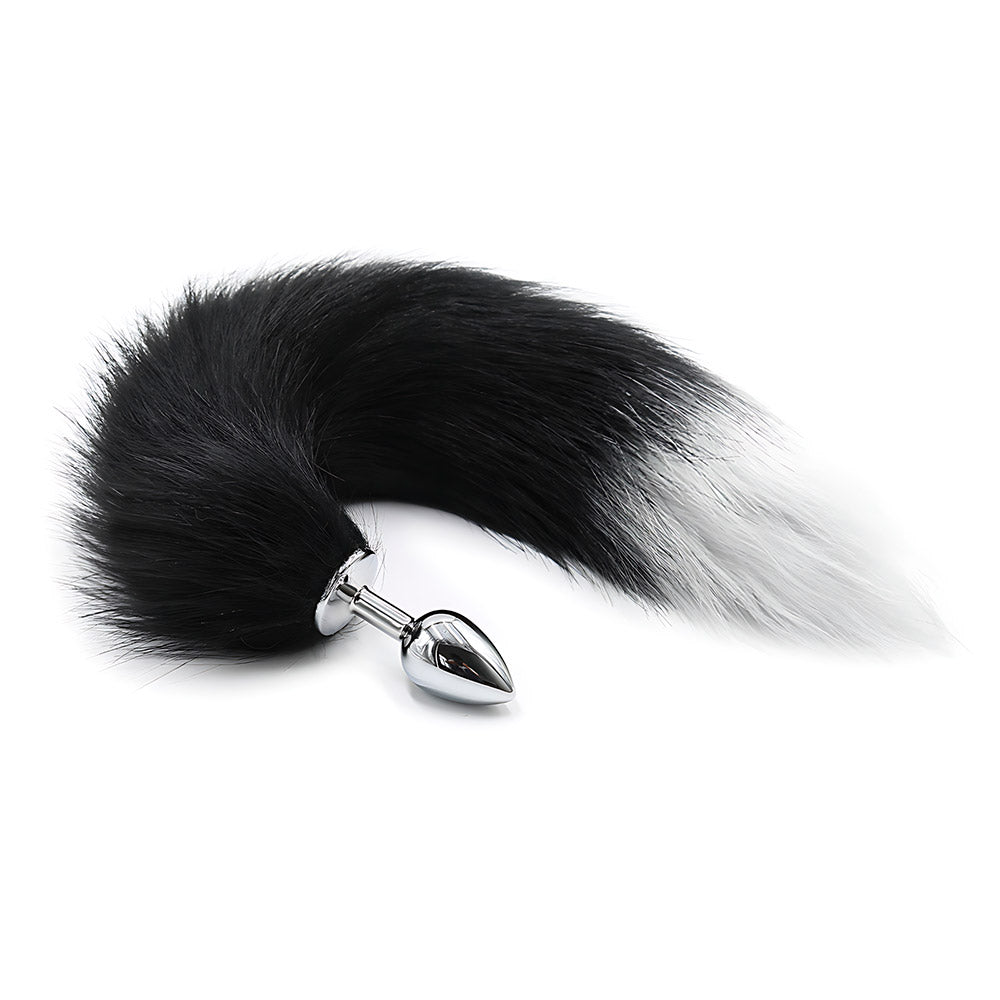 Cola de Zorro con Plug de Metal - Negro 41 cm Imagen principal del producto