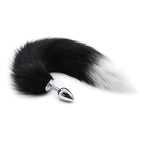 Cola de Zorro con Plug de Metal - Negro 41 cm