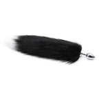 Cola de Zorro con Plug de Metal - Negro 41 cm