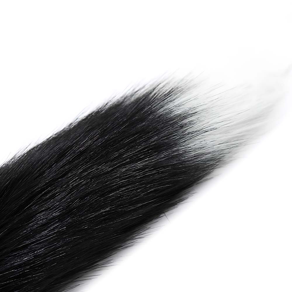 Cola de Zorro con Plug de Metal - Negro 41 cm