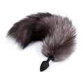 Cola de Zorro con Plug de Silicona - Gris 45 cm