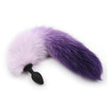 Cola de Zorro con Plug de Silicona - Morado 45 cm