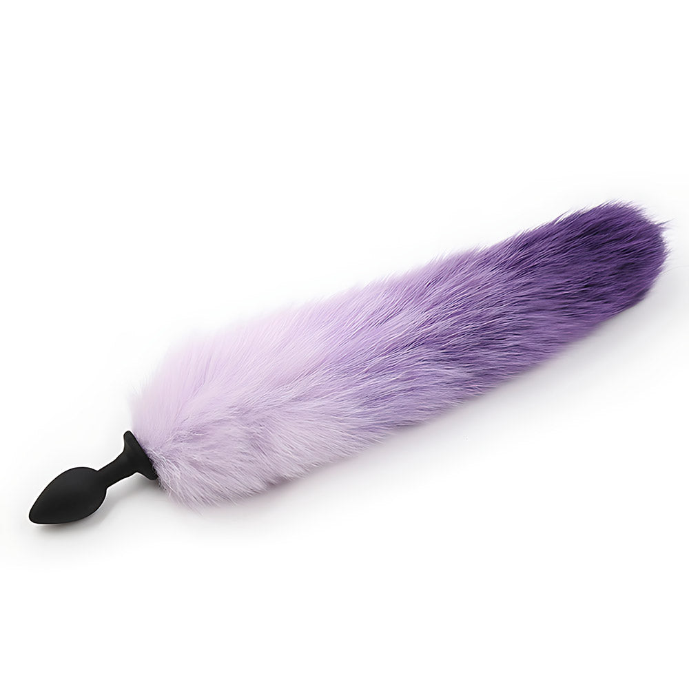 Cola de Zorro con Plug de Silicona - Morado 45 cm Imagen secundaria del producto