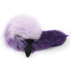 Cola de Zorro con Plug de Silicona - Morado 45 cm