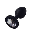 Plug Anal Negro con Joya Blanca