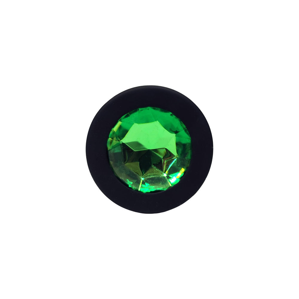 Plug Anal Negro con Joya Verde