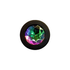 Plug Anal Negro con Joya Multicolor