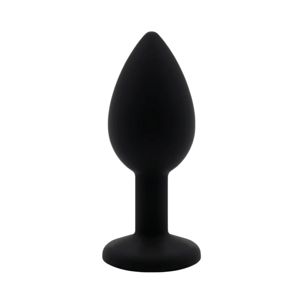 Plug Anal Negro con Joya Multicolor